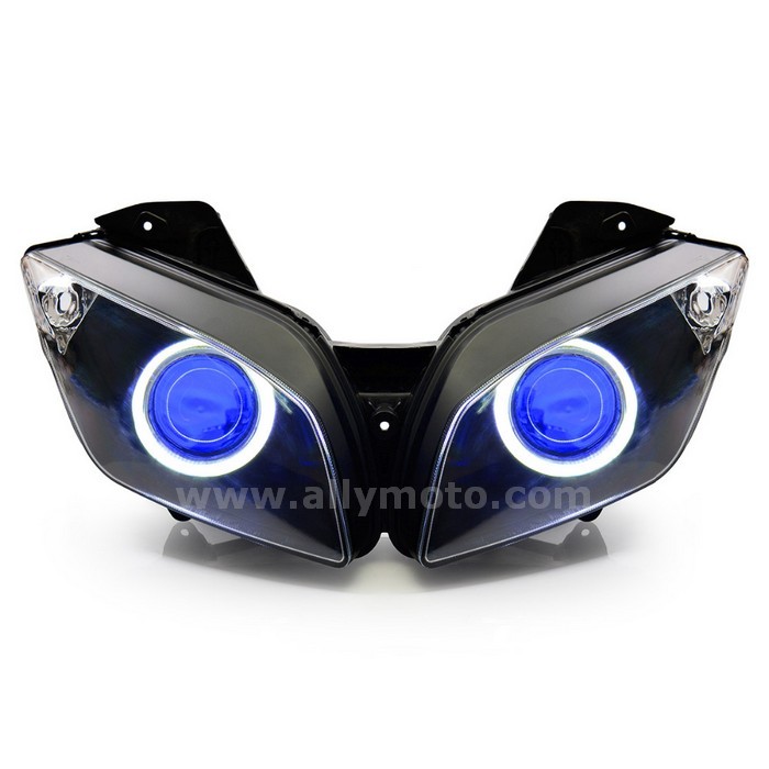 061 Headlight Yamha R15 2012-2016 Hid Angel Halos Blue Demon Eye